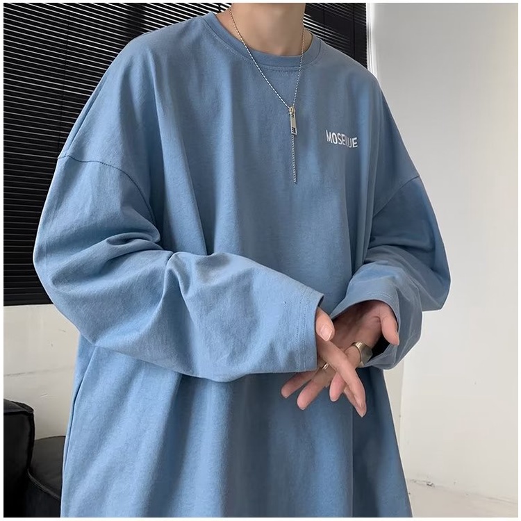 Áo Thun Tay Dài Dáng Rộng In Chữ Phong Cách Hip Hop Đường Phố Hàn Quốc Thời Trang Cho Nam Và Nữ M-5XL