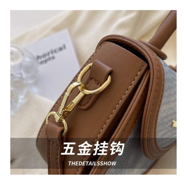 Túi Xách JASMIN NOIR Denim Đeo Chéo Có Khóa Phong Cách Retro Cho Nữ