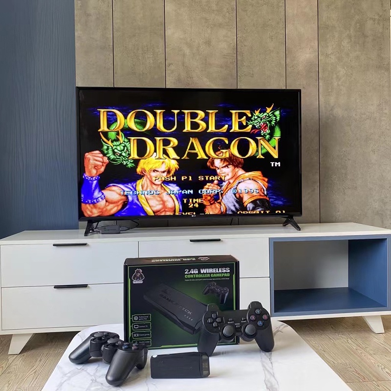 Máy chơi game cầm tay 4 nút kết nối HDMI không dây tích hợp 10000 game bộ nhớ 64GB 2 tay cầm bảo hành 12 tháng UB-66