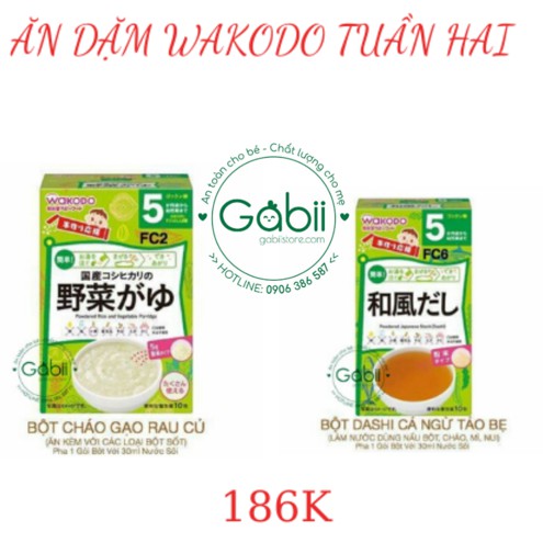 [BÉ 5 THÁNG] THỰC ĐƠN ĂN DẶM TUẦN 2 BỘT WAKODO - GABII STORE