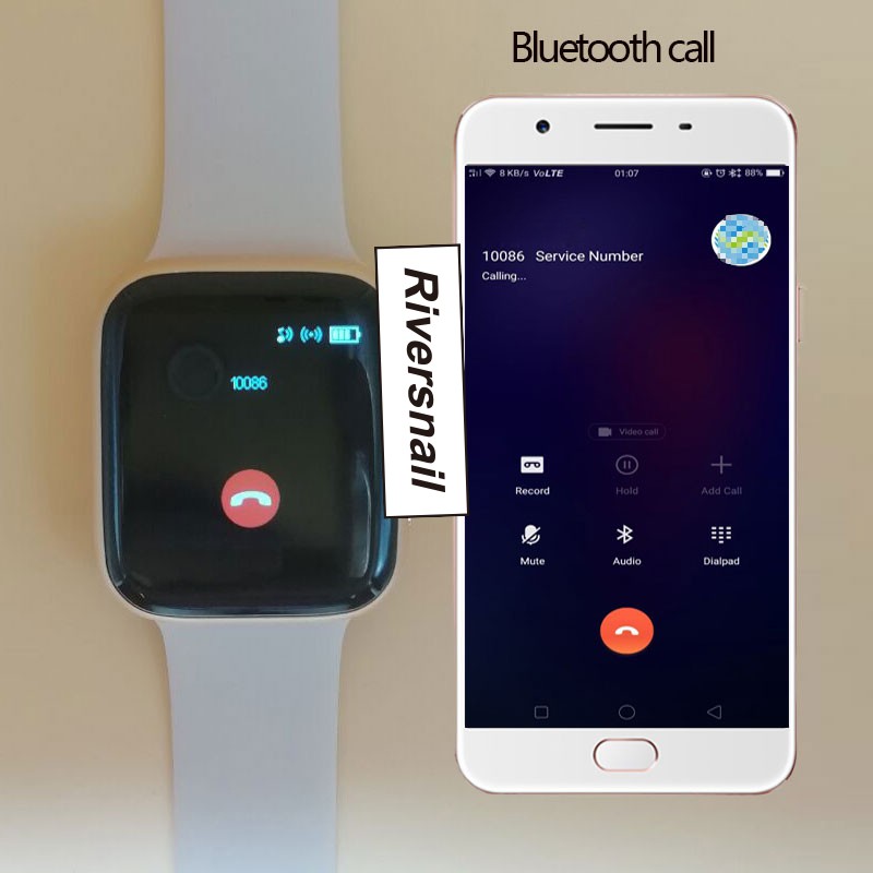 Đồng hồ thông minh iwo series 5 kết nối bluetooth đo nhịp tim cho điện thoại Samsung Huawei Xiaomi Apple