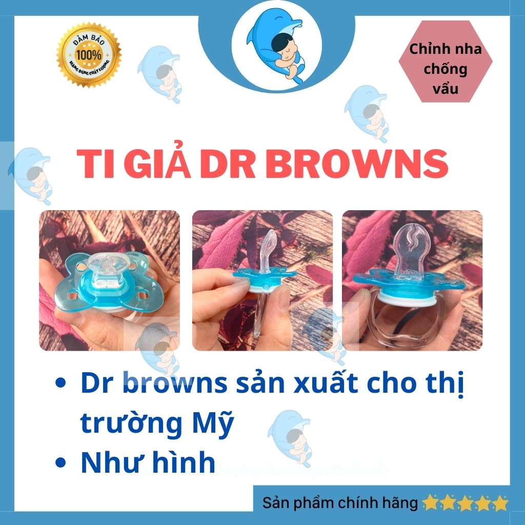 Ti Giả Chỉnh Nha Dr Brown's Của Mỹ Cho Bé Chính Hãng Giúp Trấn An Vào Giấc Ngủ, Ngủ Sâu Giấc