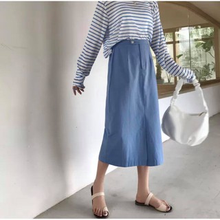 Chân váy thô suông xẻ trước
