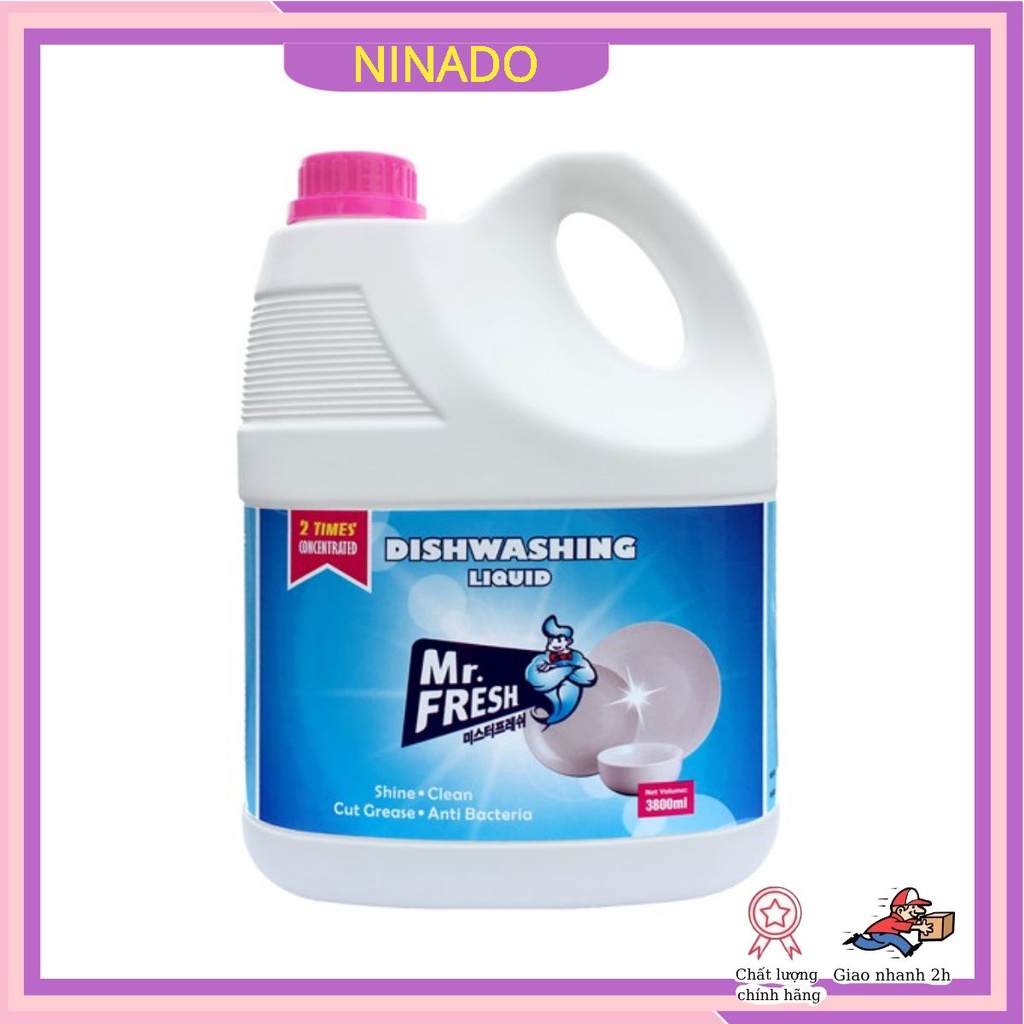 Nước rửa bát đậm đặc Mr.fresh hương tự nhiên 3800ml