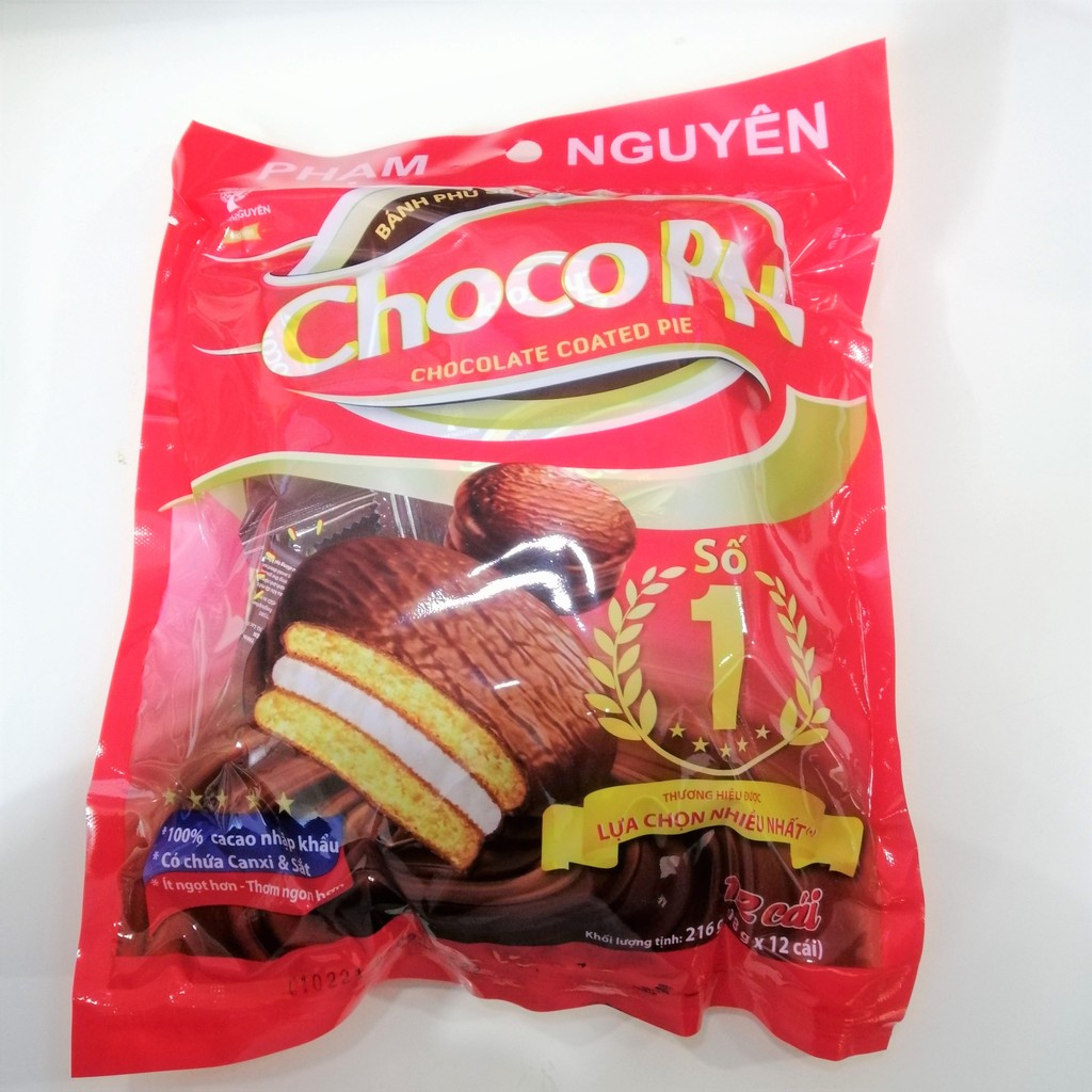 Bánh Phủ Sôcôla Choco Phạm Nguyên (Gói 216g)