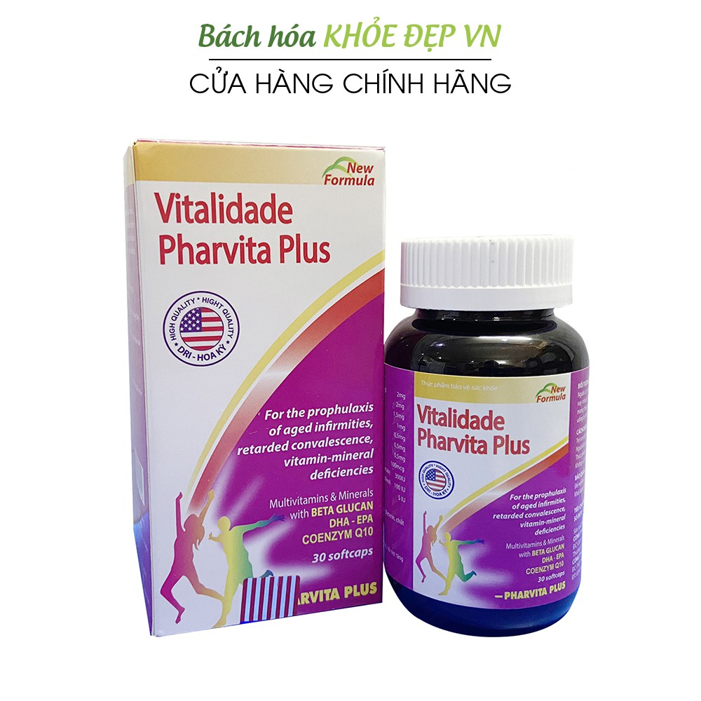 Vitamin tổng hợp và khoáng chất Pharvita Plus tăng sức khỏe - Hộp Hồng 30 viên | Thế Giới Skin Care