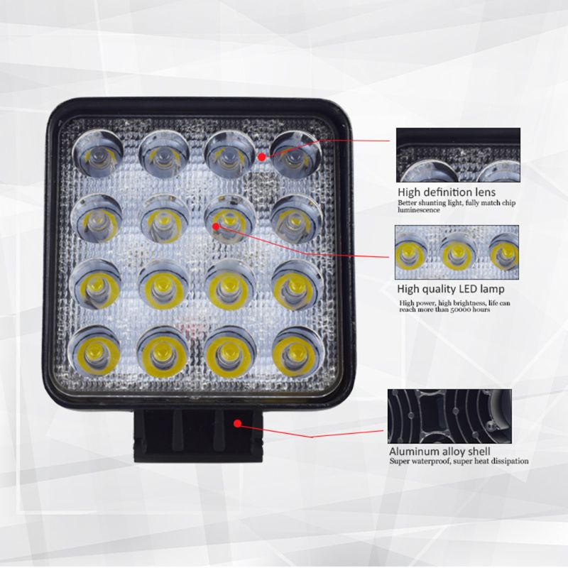 Đèn LED Sương Mù 48W 4 Chuyên Dụng Cho Xe Hơi Địa Hình SUV