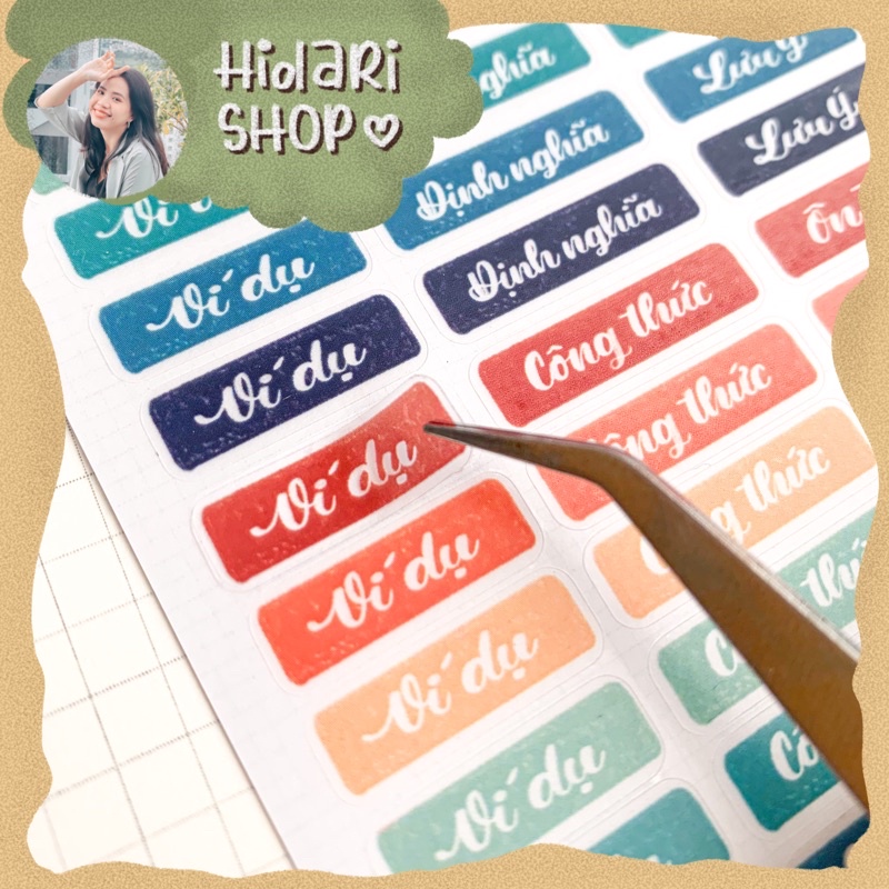 Sticker Đề Mục Môn Văn - Tự Nhiên / Sticker Ham Học - Hidari