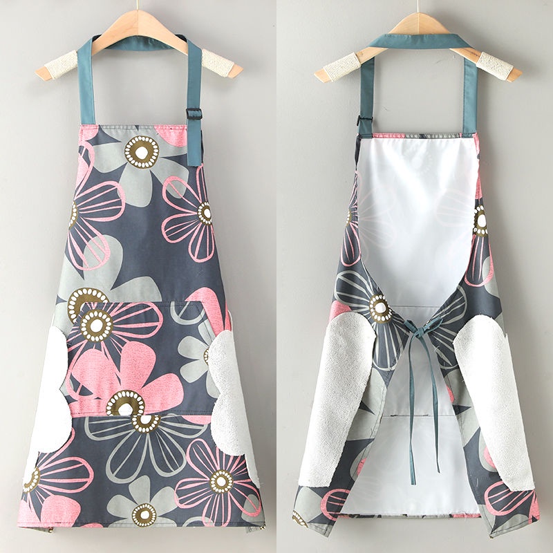 Tạp Dề Bằng Vải Cotton Canvas Thoáng Khí Chống Dầu Hai Mặt Dùng Trong Nhà Bếp