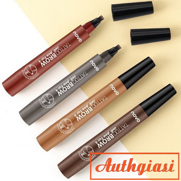 SIÊU LÂU TRÔI_ Bút kẻ mày phẩy sợi Novo Tattoo Watterproof Brow Ink Pen For 4 CHỐNG NƯỚC | BigBuy360 - bigbuy360.vn