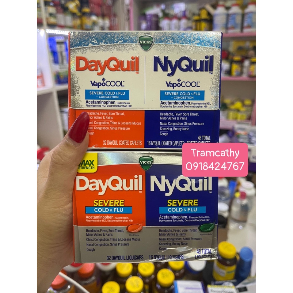 Dayquil severe, dayquil nyquil 72 viên,48 viên