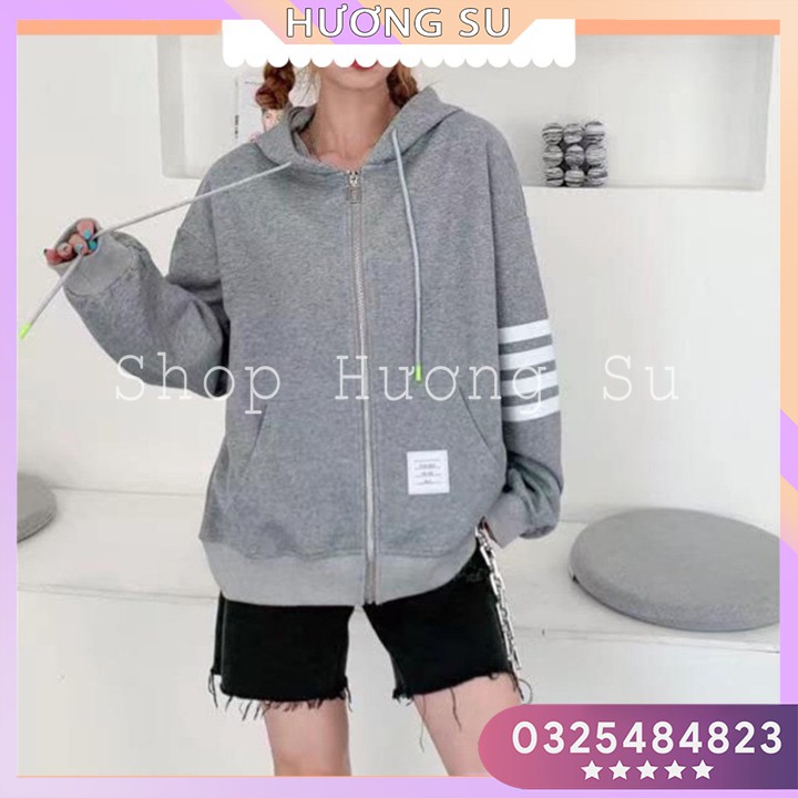 Áo khoác nỉ 3 sọc ngang tay Hương Su - PVN2475
