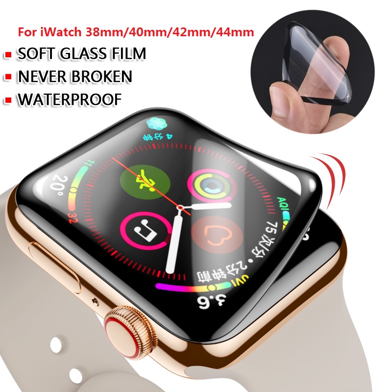 Miếng Dán Cường Lực Cong 3d Cho Đồng Hồ Thông Minh Apple Watch Series 6 Se 5 4 3 2 1 (38Mm / 40mm / 42mm / 44mm)