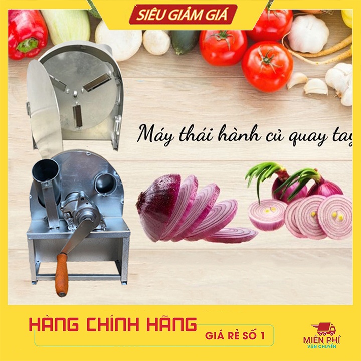 Máy thái hành, tỏi, củ quả quay tay Loại 1 có nắp sau