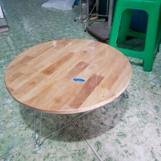 Bàn tròn mặt gỗ chân láp