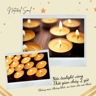 Nến Tealight Vàng Không Khói Không Mùi (Hàng Cao Cấp) - Thời Gian Cháy 2 Giờ - Shop Natural Soul