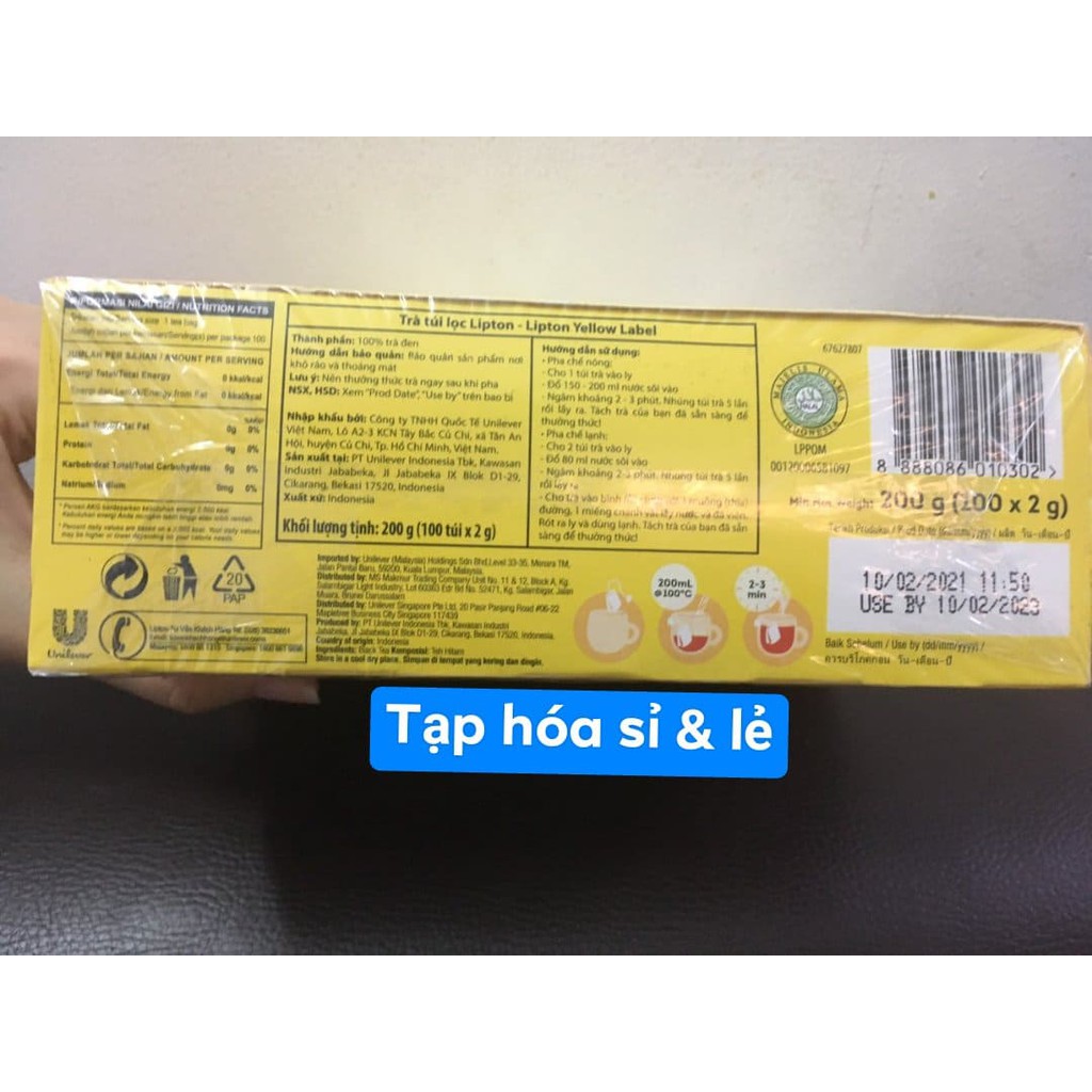 Trà Lipton túi lọc Yellow Label Tea 100 gói