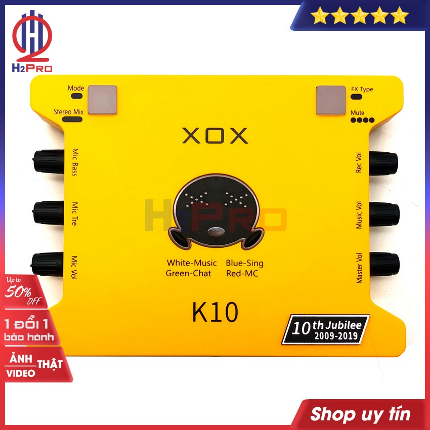 Soundcard livestream XOX K10 10th H2Pro cao cấp thu âm chuyên nghiệp-phiên bản Tiếng Anh, Soundcard thu âm XOX K10