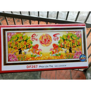 Tranh đính đá Phúc Lộc Thọ DF267 120*50