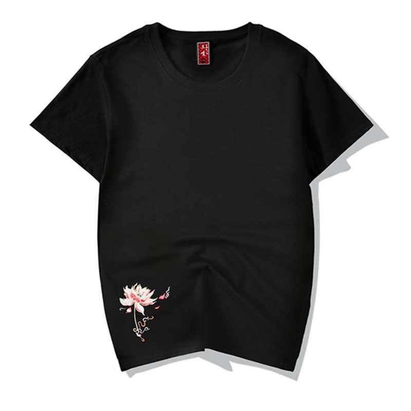 Áo thun tay ngắn thêu hình chim phượng hoàng thời trang cho nam