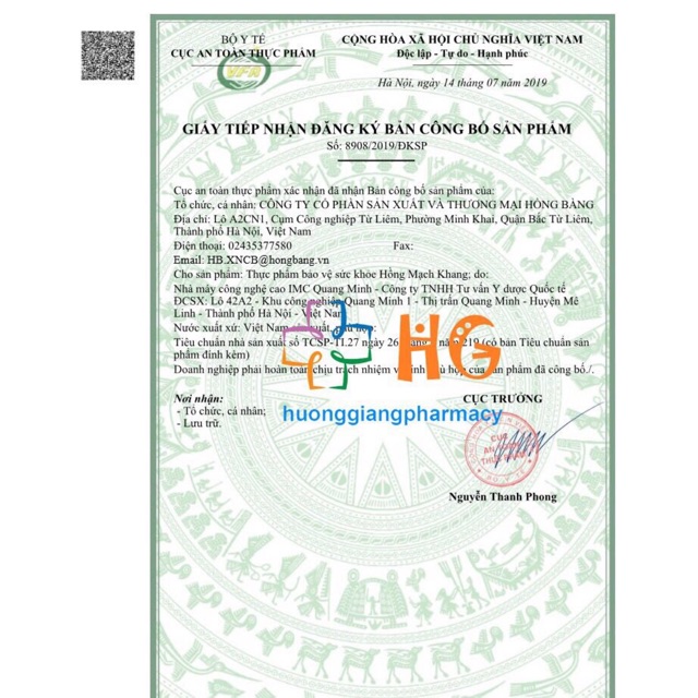 Hồng Mạch Khang  –  Bổ máu và tăng tuần hoàn não