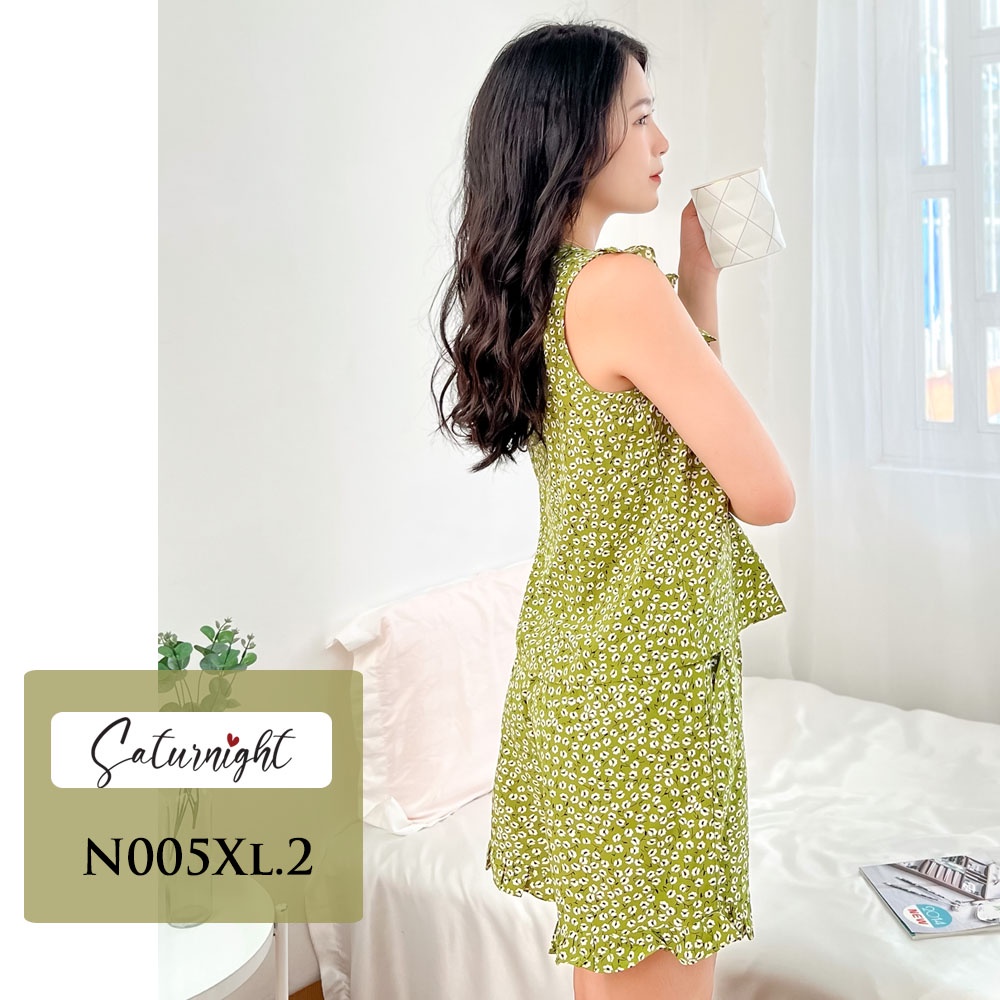 Đồ bộ nữ ngắn mặc nhà, đồ bộ sát nách SATURNIGHT N005