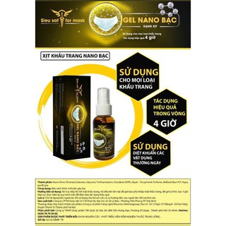 Xịt khẩu trang nano bạc - Sieusat for mask 100ml