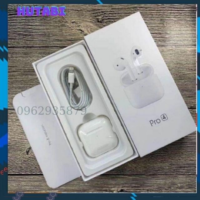 [ BEG SALE ] Tai Nghe Bluetooth Không Dây Pro4 5.0 Theo Phong Cách  iphone. Bass Cực Chuẩn, Trầm Bống HUTABI- HUNGZADUNG