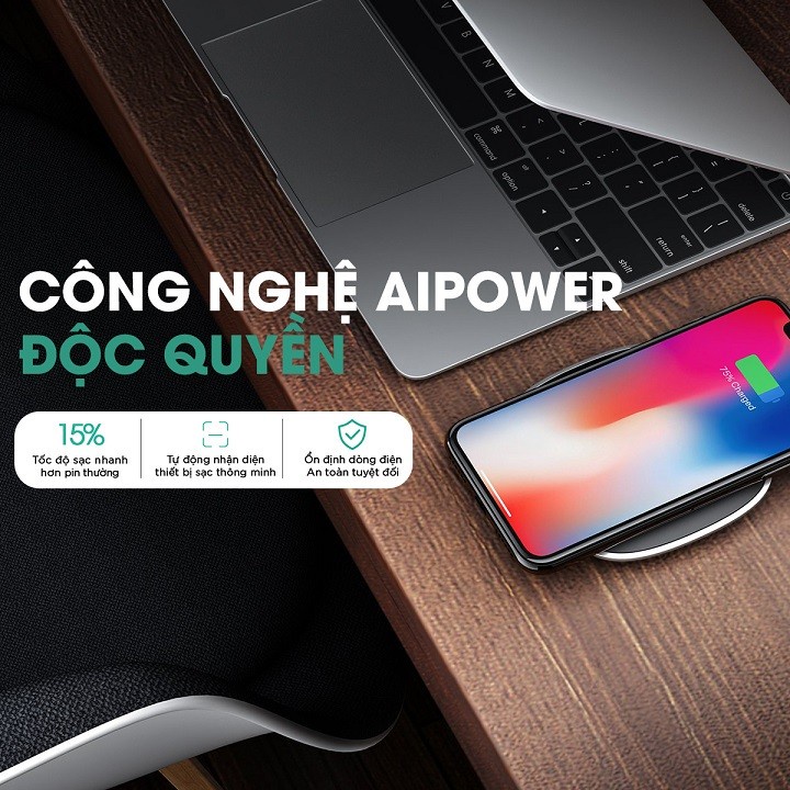 ✨Tặng Cáp Sạc✨ Đế Sạc Nhanh ASPOR Cho IPhone 11 Pro Xs Max X Xr/Samsung S20 Xiaomi Mi Thiết Kế Không Dây 10W Qi Cổng USB