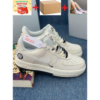 Giày sneaker Nike Air Force 1 Low " Brooklyn " ,Giày Air Force 1 be sữa chuẩn S.Cấp nguyên bản cho nam nữ