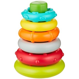 Đồ chơi xúc xắc cho bé Infantino Rock 'N Stack 6m+, lục lạc xếp chồng phát triển giác quan
