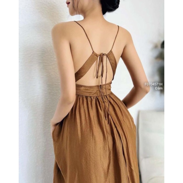 Đầm 2 dây lông vũ sang chảnh đi tiệc 2307