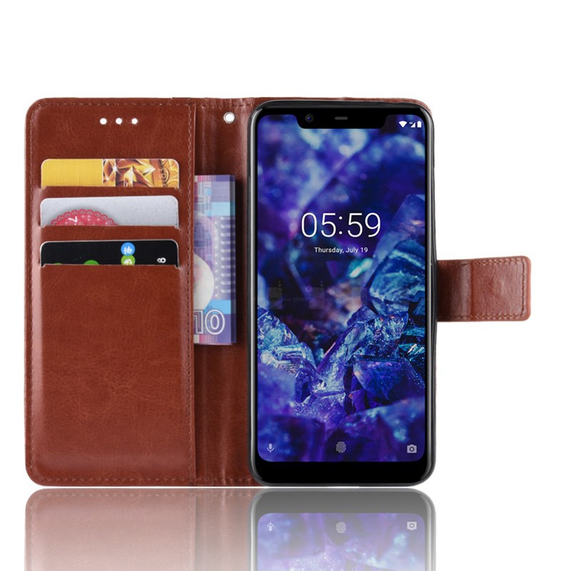 Bao da điện thoại đa năng màu trơn dành cho Nokia 5.1 Plus