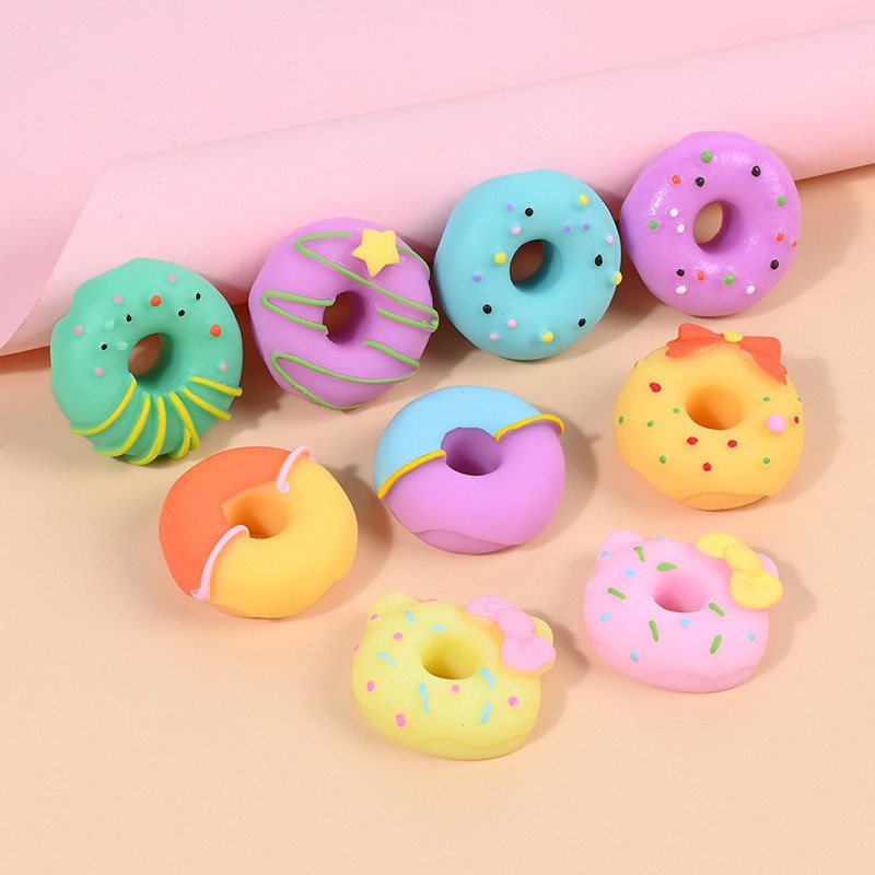 Charm (C372) slime/ Dụng Cụ Charm Trang Trí [Ko Keo &amp; Nút] Dụng Cụ Bánh Donut kiểu dễ thương