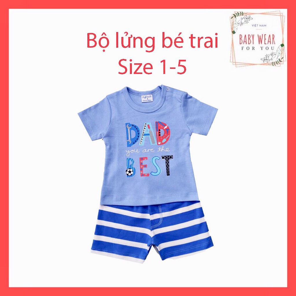 Bộ lửng thun chất đẹp cho bé trai Baby Wear (6-12kg)
