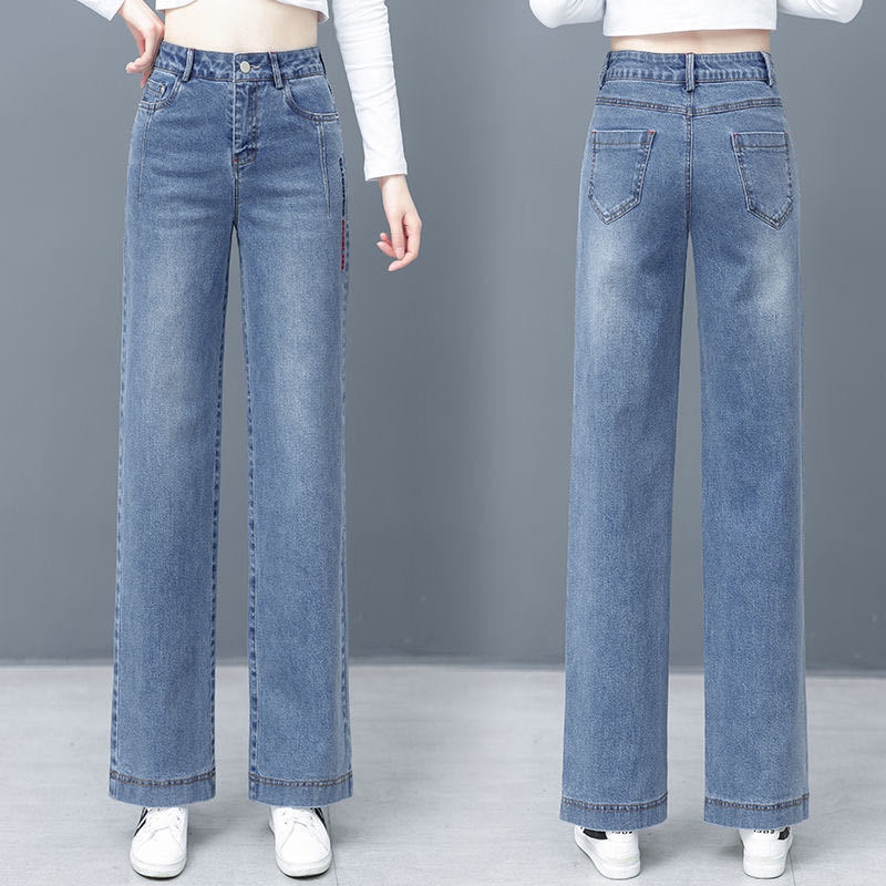 Quần Jeans Ống Rộng Lưng Cao Thiết Kế Mới