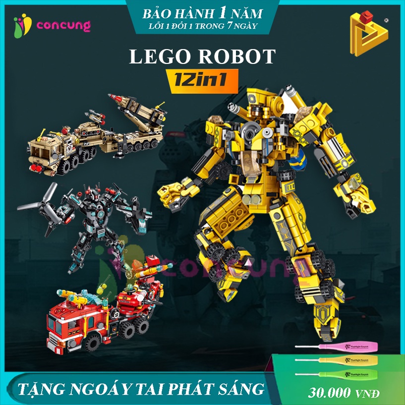 Đồ chơi Lego, Bộ đồ chơi lắp ghép Lego Robot nhiều loại chi tiết lựa chọn chất liệu nhựa ABS với hơn 500 - 800 chi tiết