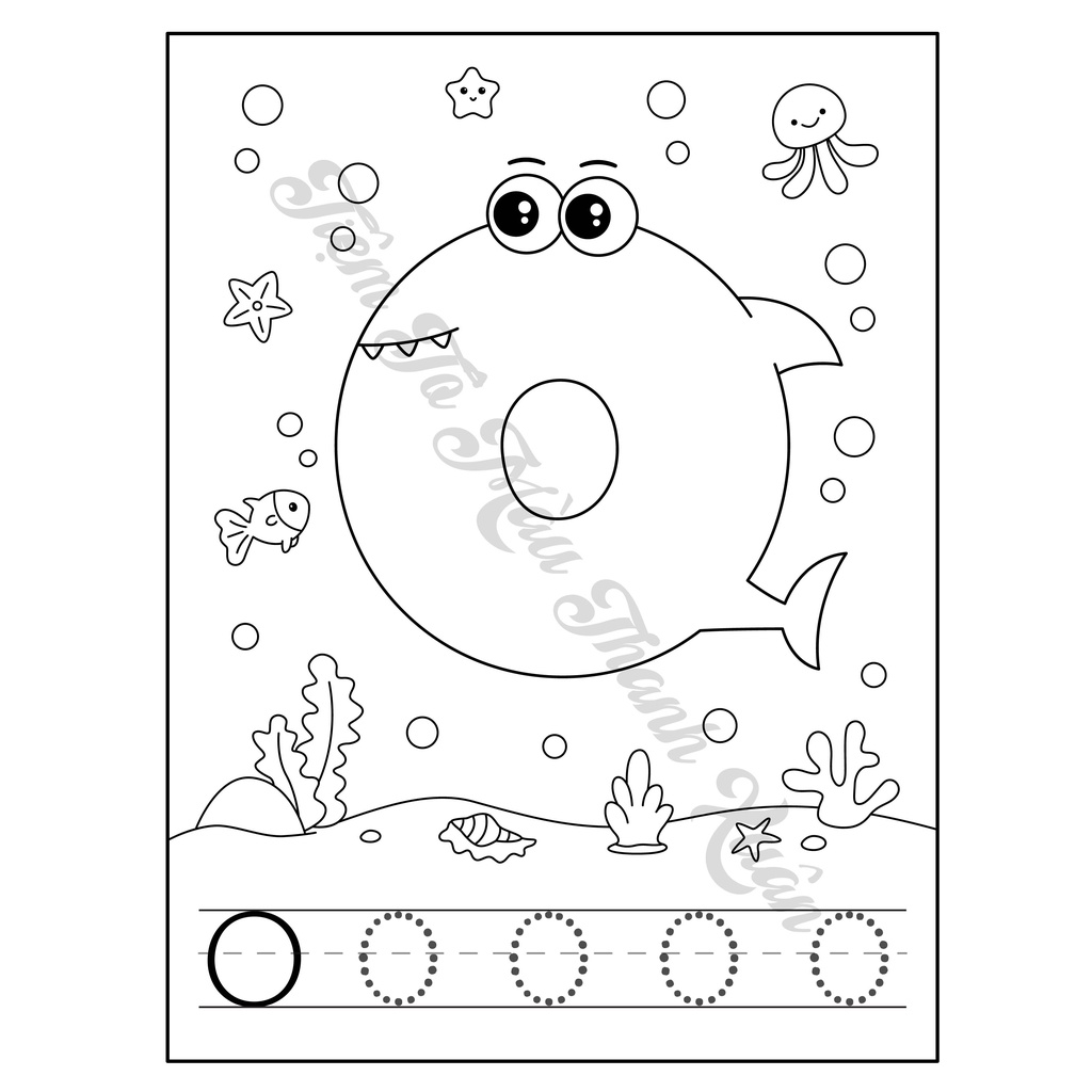 Set 26 Tờ Bảng Chữ Cái Tiếng Anh Và 10 Tờ Chữ Số Hình Baby Shark Cute Cho Bé - Tiệm Tô Màu Thanh Xuân