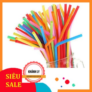 Combo 60 chiếc ống hút xoắn nhiều màu, ống hút nghệ thuật
