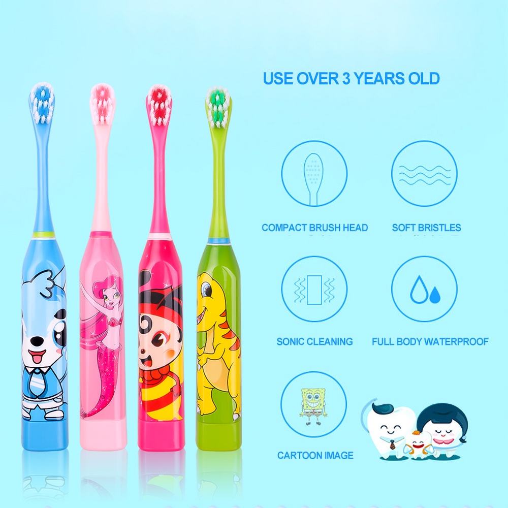 [Hàng mới về] Bàn chải đánh răng điện lông mềm kèm 2 đầu thay thế