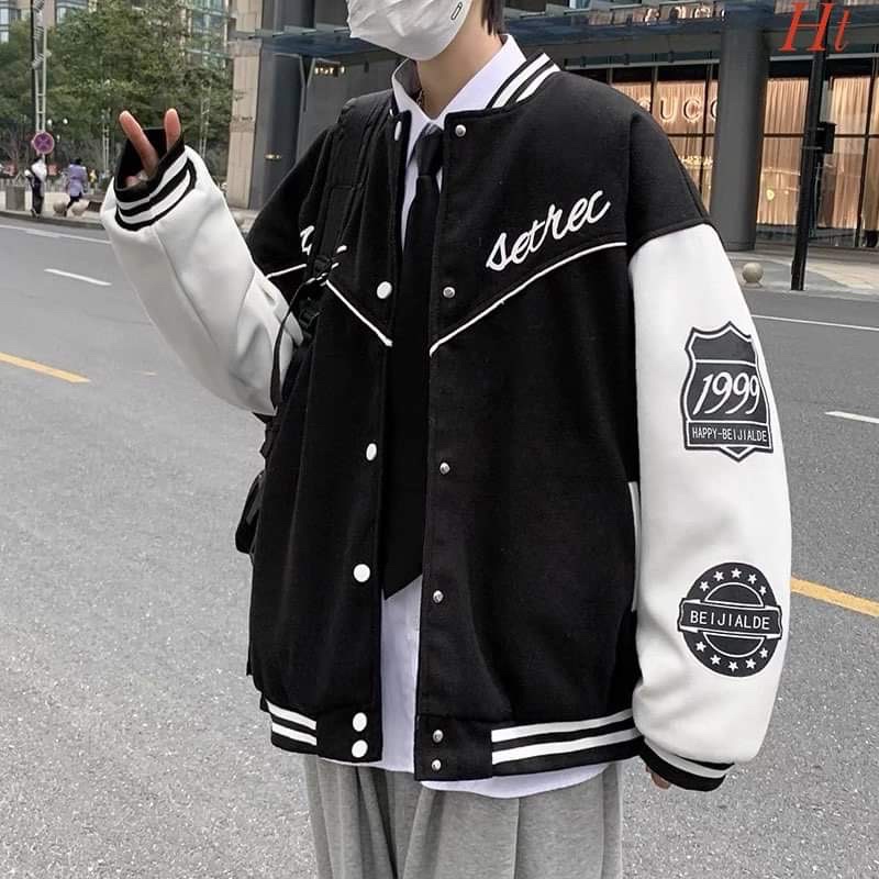 Áo khoác bomber nỉ chéo SET HT12