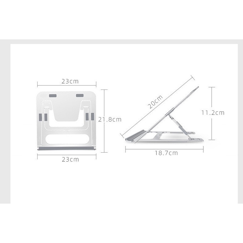 Giá đỡ kê tản nhiệt cho macbook, laptop, máy tính xách tay P3 từ hợp kim nhôm cao cấp, điều chỉnh độ cao nhiều nấc.