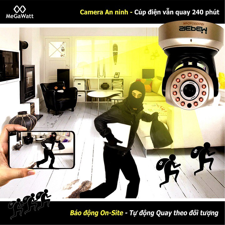 CAMERA NHÀ GIÀU Siêu Nét 4.0 - Cúp Điện Vẫn Quay. Pin 1800mAh