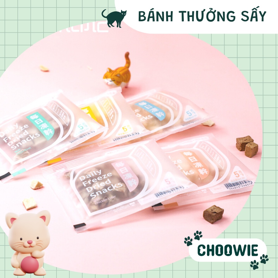 Bánh thưởng SẤY LẠNH 5 gram nhiều hương vị siêu ngon | Snack cho mèo