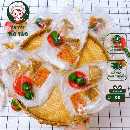 Bánh Tráng Rìa Phơi Sương Trộn Muối Tôm Nhuyễn Sa Tế Tắc Hành Phi Thơm Ngon Đặc Biệt