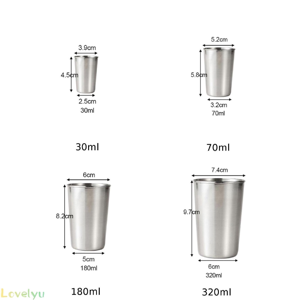 1 Cốc Uống Nước Bằng Thép Không Gỉ Bền Bỉ 30/70/180/320ml