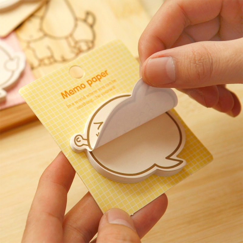 Giấy note sticker Memo dễ thương Bukavn Giấy ghi chú, giấy nhớ động vật đáng yêu