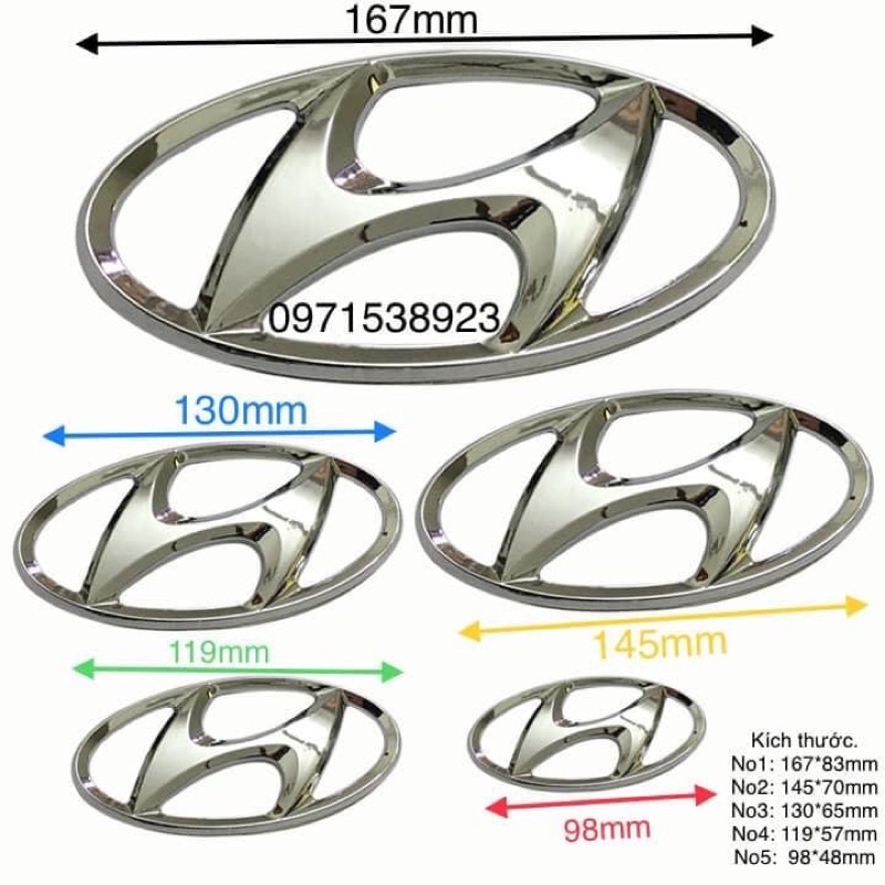 logo biểu tượng HYUNDAI dán thân xe HYUNDAI hàng cao cấp