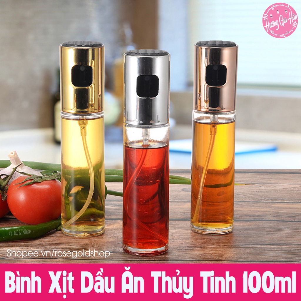 Bình Xịt Dầu Ăn Thủy Tinh Phun Sương Size Lớn 100ml, Tiết Kiệm Thời Gian Và Sạch Sẽ, Hàng Cao Cấp