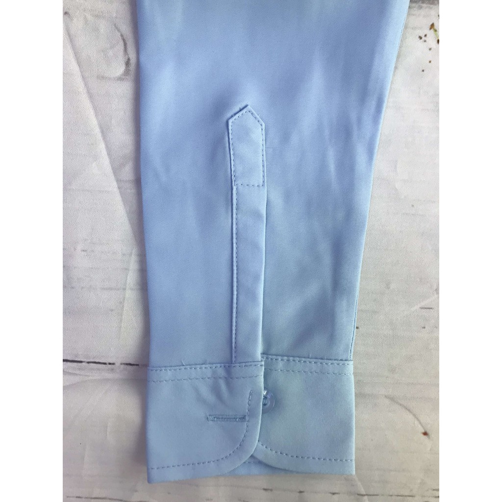 Áo sơ mi nữ tay dài HATOP cao cấp vải cotton loại 1 màu xanh ASXD212